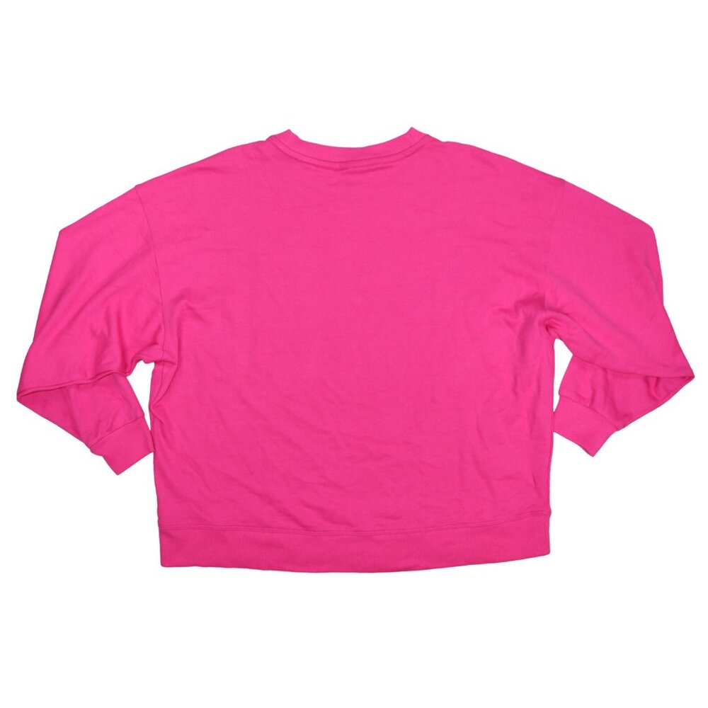 Calvin Klein CK Embroidered Crew Neck Women's Sweatshirt NWT Electric Pink - Picture 2 of 2